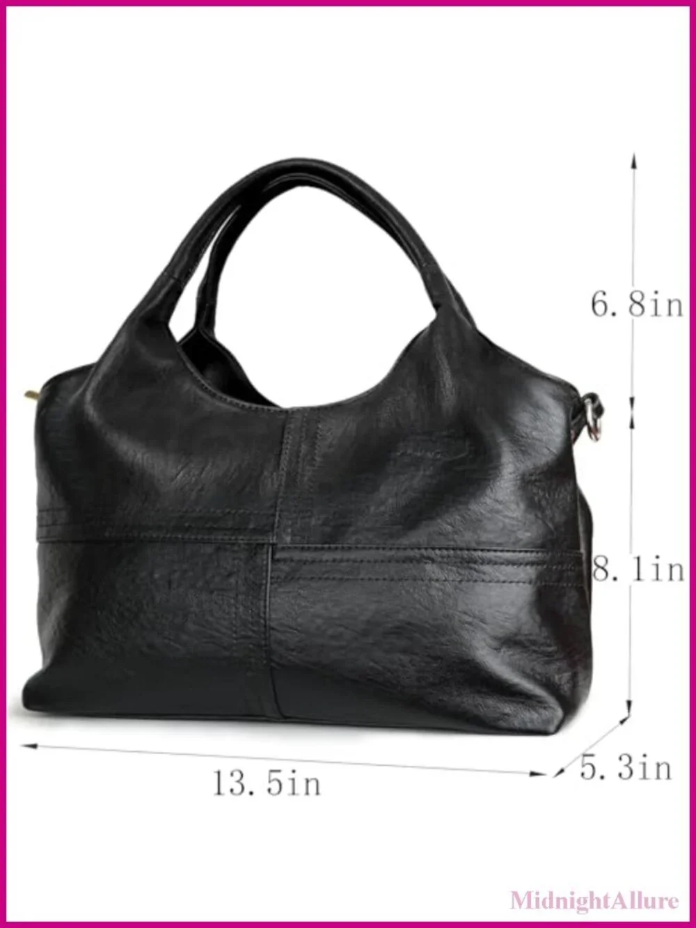 Vegan Leather Tote Hobo Bag with Detachable Satchel Strap Two-Handle